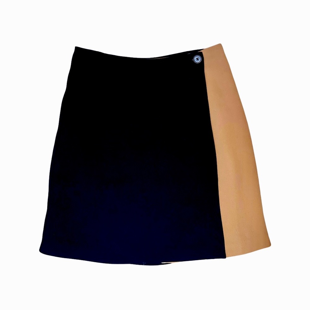 MNG Black and Tan wrap-around skirt size XS